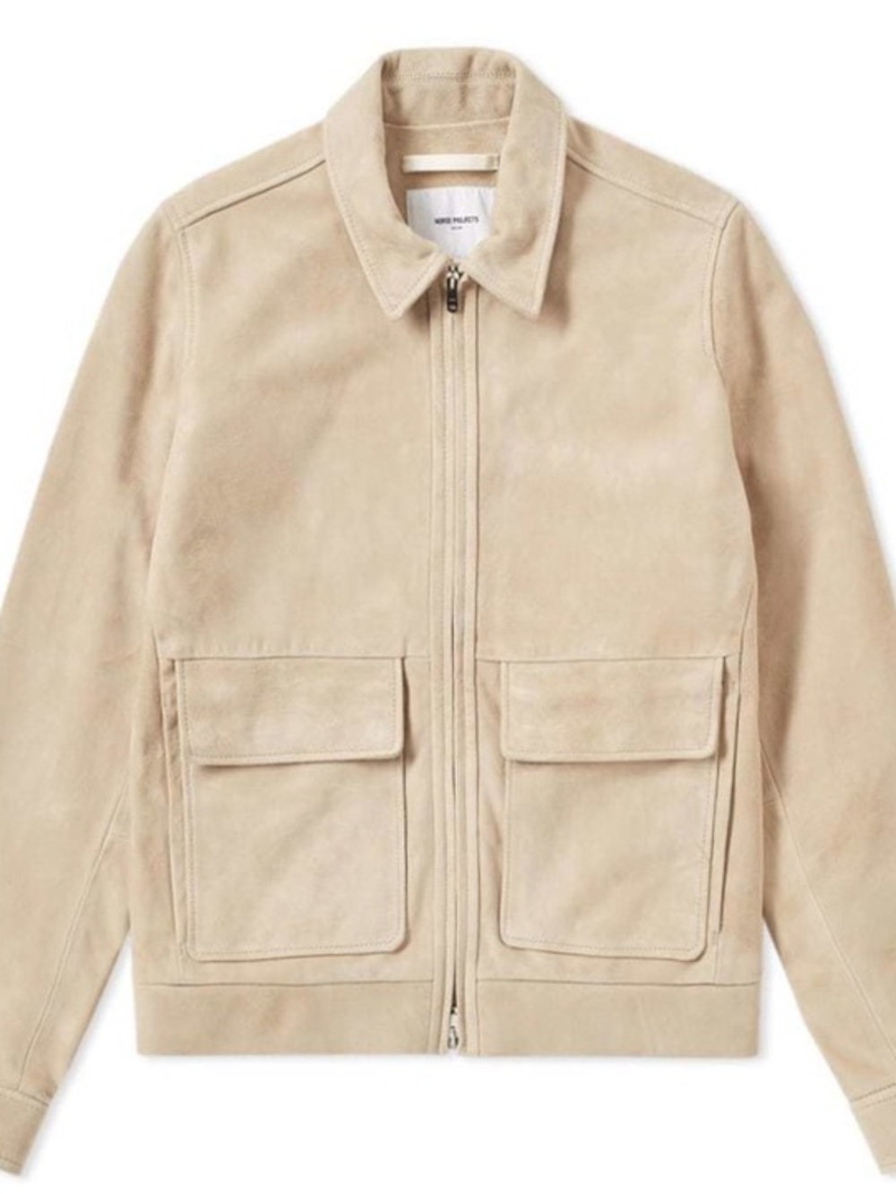 Norse Projects Beige Suede Zip Jacket